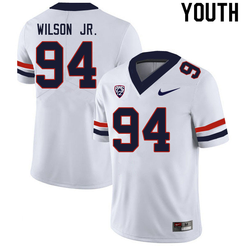 Youth #94 Dion Wilson Jr. Arizona Wildcats College Football Jerseys Sale-White - Click Image to Close
